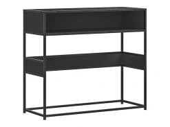 Mesa consola de madera contrachapada negro 90x35x80 cm