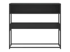 Mesa consola de madera contrachapada negro 90x35x80 cm