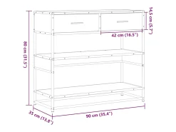 Mesa consola de madera de ingeniería roble Sonoma 90x35x80 cm
