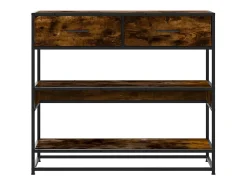 Mesa consola de madera de ingeniería roble ahumado 90x35x80 cm