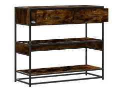 Mesa consola de madera de ingeniería roble ahumado 90x35x80 cm