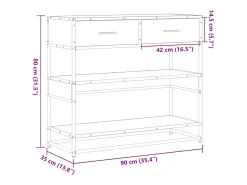 Mesa consola de madera de ingeniería roble ahumado 90x35x80 cm