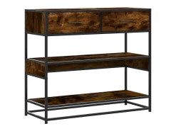 Mesa consola de madera de ingeniería roble ahumado 90x35x80 cm