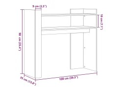 Mesa consola de madera de ingeniería blanca 100x35x90 cm