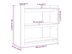 Mesa consola de madera de ingeniería blanca 100x35x90 cm