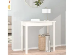 Mesa consola de madera maciza de pino blanco 80x40x75 cm