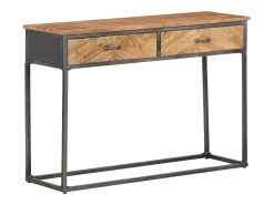 Mesa consola de madera maciza de acacia 110x35x75 cm