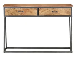 Mesa consola de madera maciza de acacia 110x35x75 cm