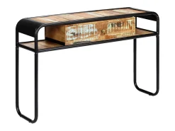 Mesa consola de madera maciza reciclada 118x30x75 cm
