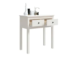 Mesa consola de madera maciza de pino blanco 70x35x75 cm ES574233