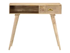 Mesa consola de madera maciza de mango 90x45x75 cm