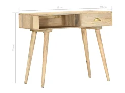 Mesa consola de madera maciza de mango 90x45x75 cm