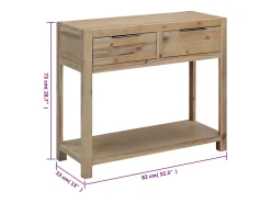 Mesa consola de madera maciza de acacia 82x33x73 cm