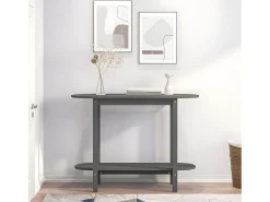 Mesa consola de madera maciza de pino gris 110x40x80 cm ES668338