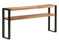 Mesa consola de madera maciza de acacia 150x30x75 cm