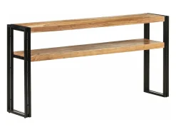 Mesa consola de madera maciza de acacia 150x30x75 cm