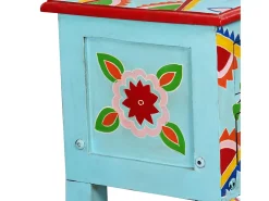 Mesa consola de madera maciza de mango azul pintada a mano ES746991