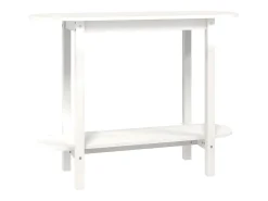 Mesa consola de madera maciza de pino blanco 110x40x80 cm ES963307