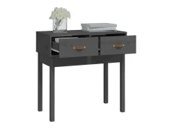 Mesa consola de madera maciza de pino gris 76,5x40x75 cm