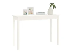 Mesa consola de madera maciza de pino blanco 110x40x75 cm