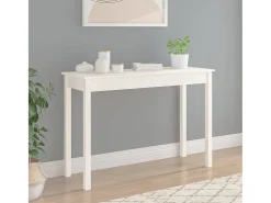 Mesa consola de madera maciza de pino blanco 110x40x75 cm