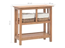 Mesa consola de madera maciza recicladaa 69x28x70 cm