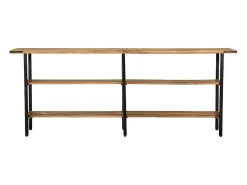 Mesa consola de madera maciza de mango 180x35x70 cm