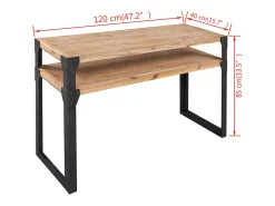 Mesa consola de madera maciza reciclada 120x40x85 cm