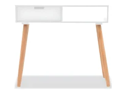 Mesa consola de madera maciza de pino blanca 80x30x72 cm ES258664