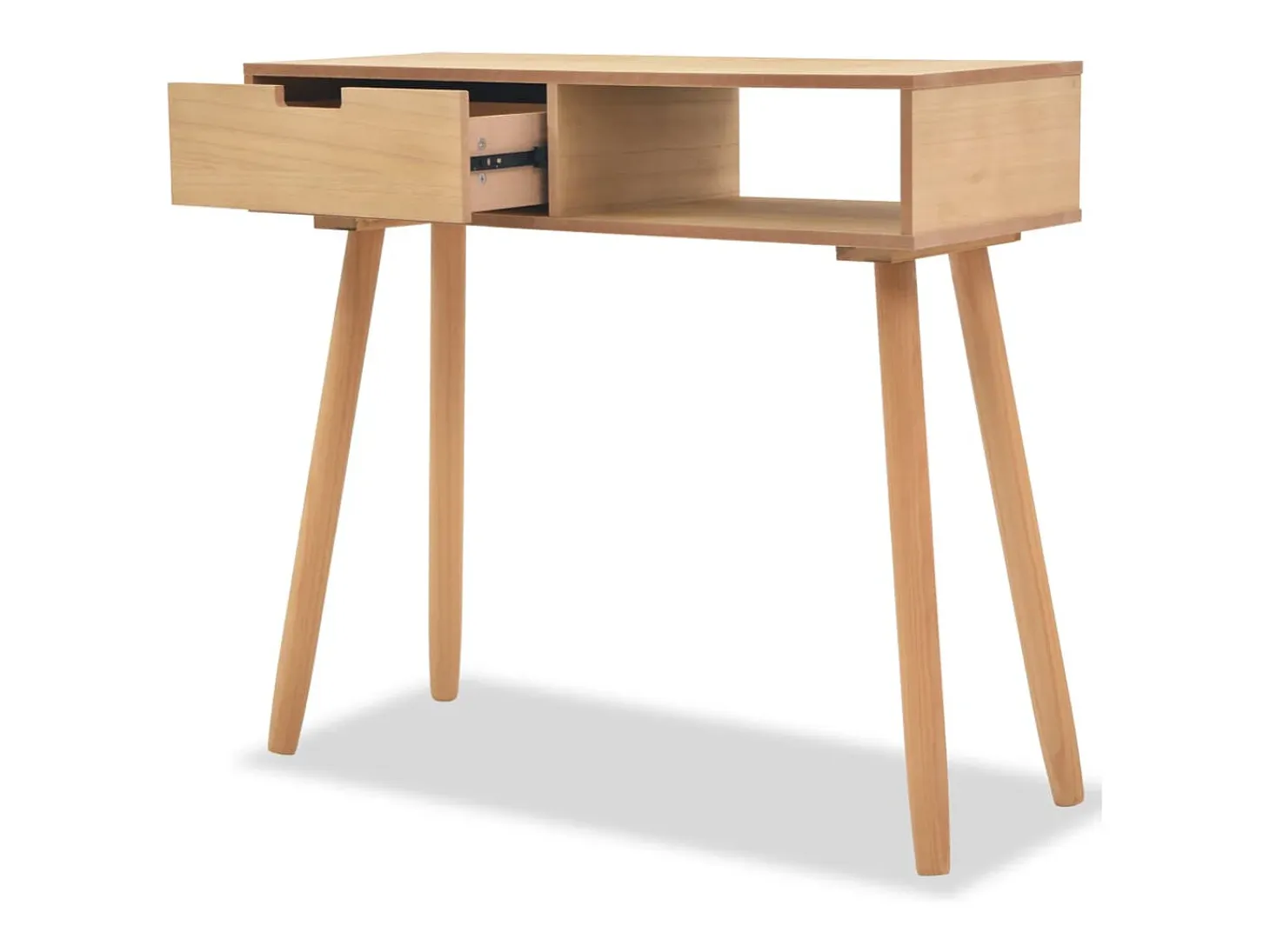 Mesa consola de madera maciza de pino 80x30x72 cm marrón