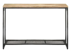 Mesa consola de madera maciza de mango 110x35x75 cm