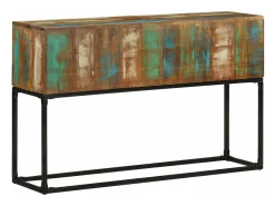 Mesa consola de madera maciza reciclada 120x30x75 cm