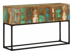 Mesa consola de madera maciza reciclada 120x30x75 cm