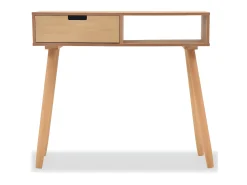 Mesa consola de madera maciza de pino 80x30x72 cm marrón ES721801