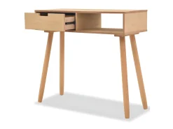 Mesa consola de madera maciza de pino 80x30x72 cm marrón ES721801
