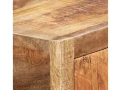 Mesa consola de madera maciza reciclada dorado 90x30x75 cm