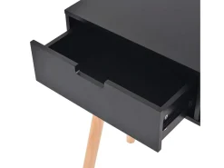 Mesa consola de madera maciza de pino 80x30x72 cm negra