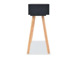 Mesa consola de madera maciza de pino 80x30x72 cm negra