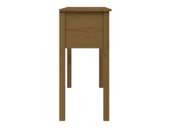 Mesa consola de madera maciza de pino marrón miel 100x35x75 cm
