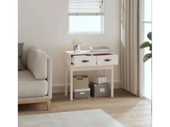 Mesa consola de madera maciza de pino blanco 76,5x40x75 cm