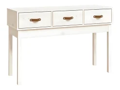 Mesa consola de madera maciza de pino blanco 114x40x75 cm ES682486