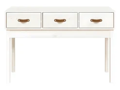 Mesa consola de madera maciza de pino blanco 114x40x75 cm ES682486