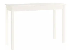 Mesa consola de madera maciza de pino blanco 110x40x75 cm