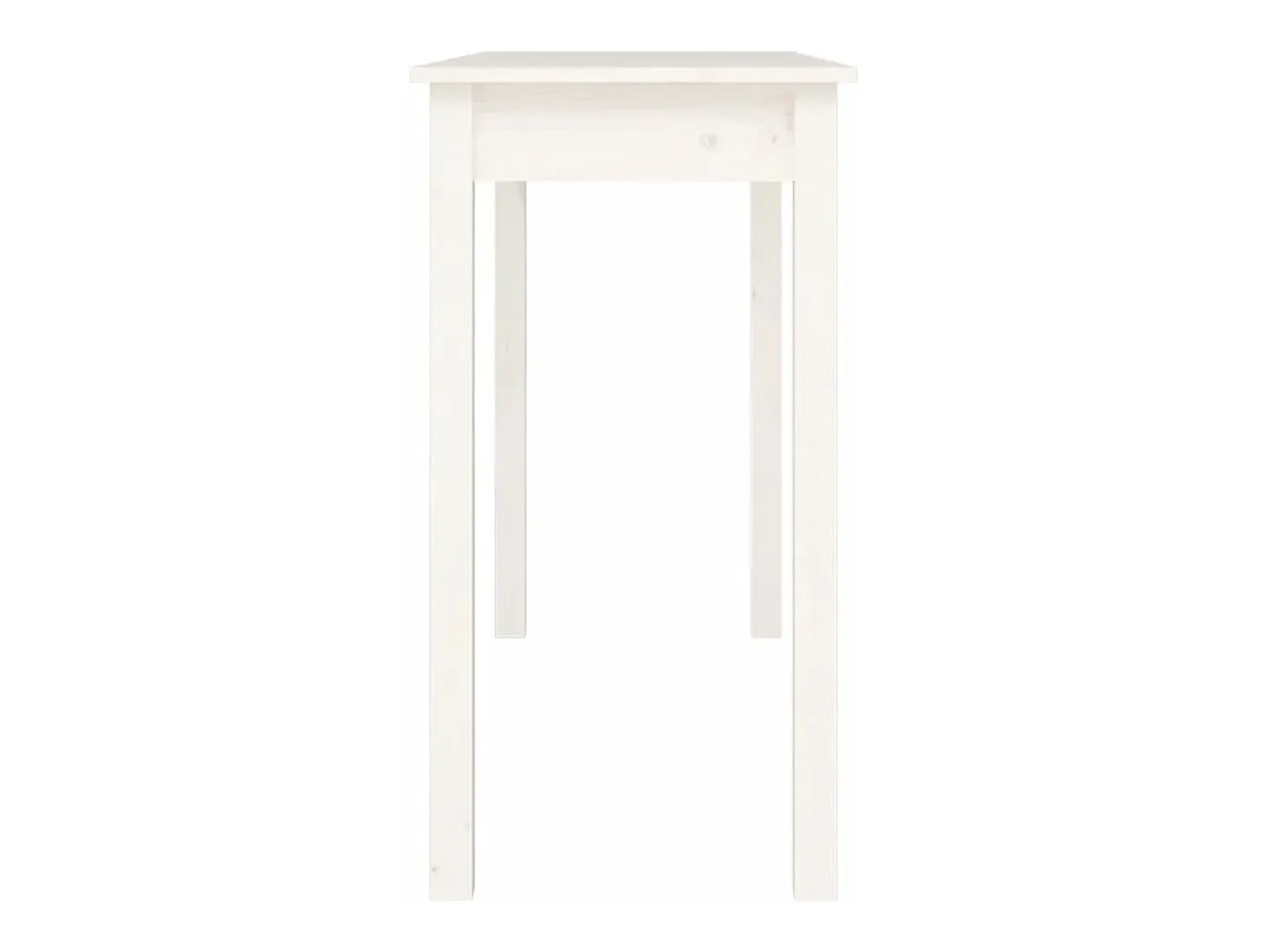Mesa consola de madera maciza de pino blanco 110x40x75 cm