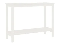 Mesa consola de madera maciza de pino blanco 110x40x80 cm