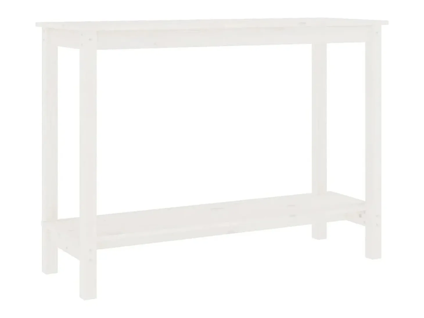 Mesa consola de madera maciza de pino blanco 110x40x80 cm