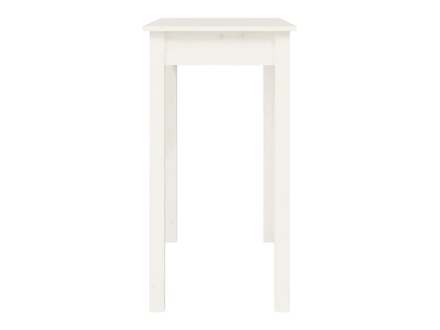 Mesa consola de madera maciza de pino blanco 80x40x75 cm