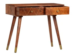 Mesa consola de madera maciza de acacia 90x35x76 cm