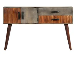 Mesa consola de madera maciza de mango gris 120x35x75 cm ES467633