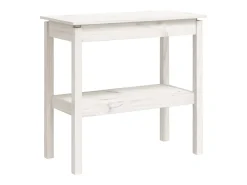 Mesa consola de madera maciza de pino blanco 80x40x75 cm ES531291